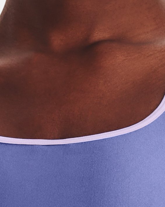 Women's Armour® Mid Crossback Sports Bra in Blue image number 0