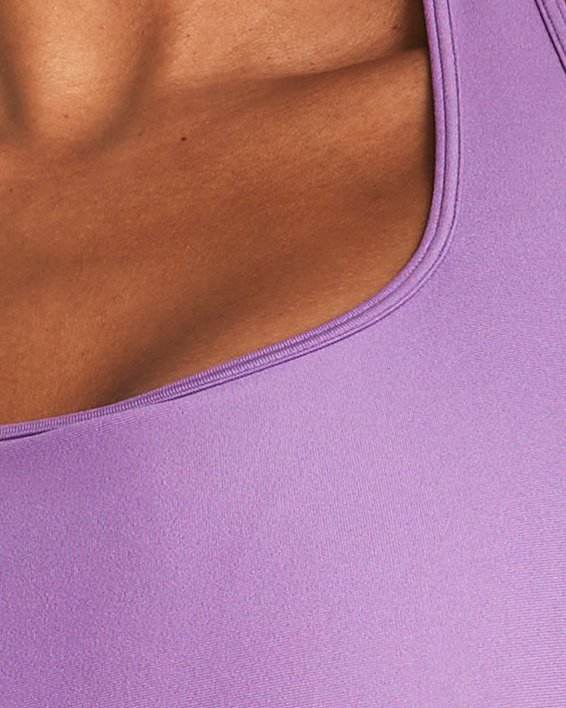 Women's Armour® Mid Crossback Sports Bra in Purple image number 3