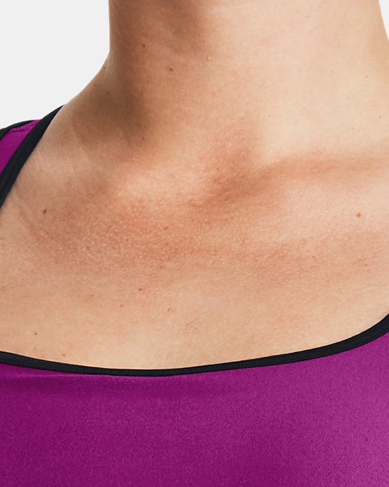 Women's Armour® Mid Crossback Sports Bra in Purple image number 4