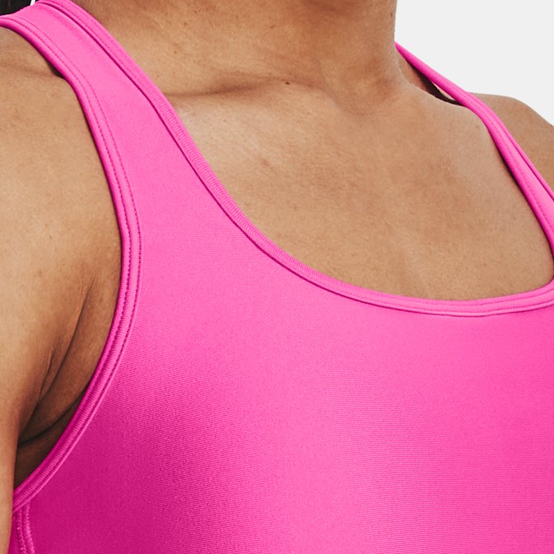 Under Armour Women's Armour® Mid Crossback Sports Bra Rebel Pink / White M