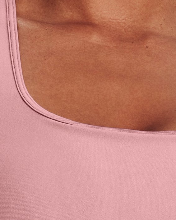 女士Armour® Mid Crossback Sports運動內衣 in Pink image number 3