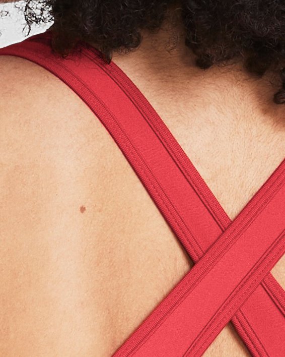 Brassière de sport Armour® Mid Crossback pour femme, Red, pdpMainDesktop image number 5