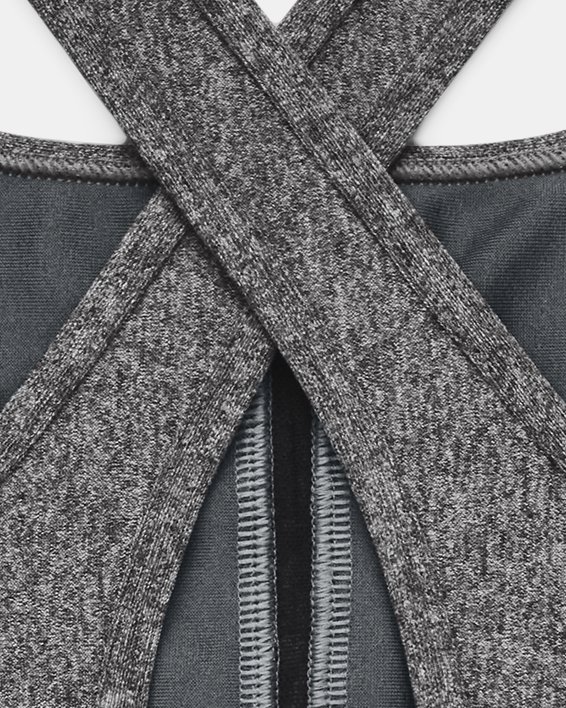Women's Armour® Mid Crossback Heather Sports Bra in Gray image number 9