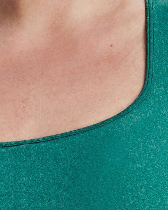 Women's Armour® Mid Crossback Heather Sports Bra in Green image number 4