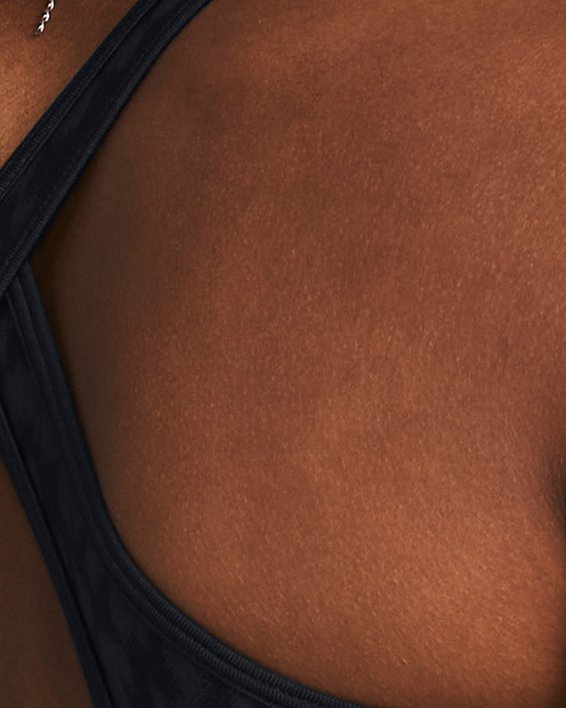 Brassière de sport imprimée à dos croisé et maintien modéré Armour® pour femme, Black, pdpMainDesktop image number 1