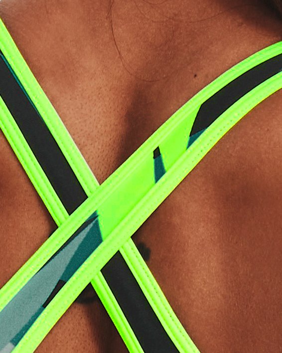 Sujetador deportivo Armour® Mid Crossback Printed para mujer, Green, pdpMainDesktop image number 1