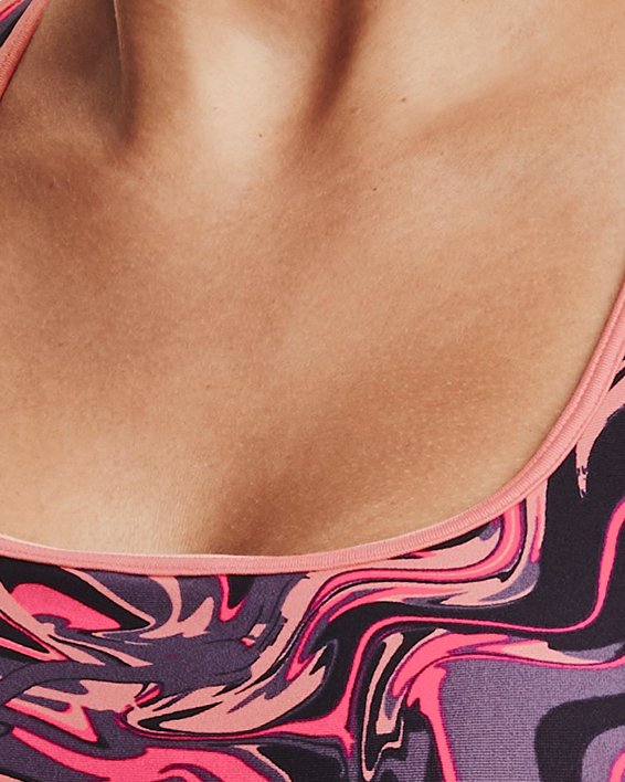 Women's Armour® Mid Crossback Printed Sports Bra in Pink image number 4