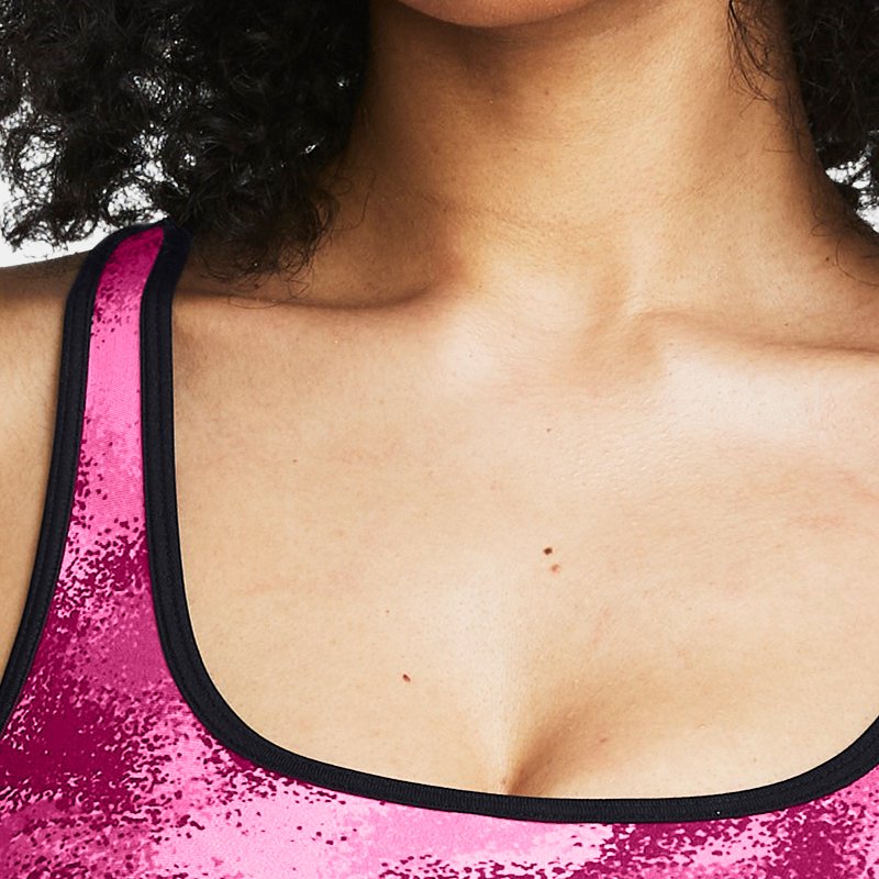 Image of Under Armour Women's Armour® Mid Crossback Printed Sports Bra Astro Pink / Pink / White XS
