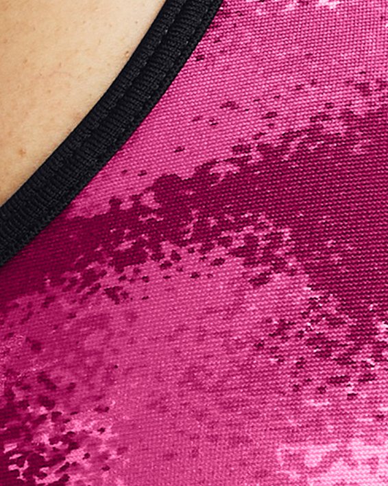 Damen Armour® Mid Crossback Sport-BH mit Aufdruck, Pink, pdpMainDesktop image number 2