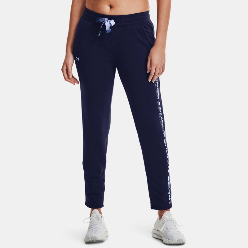 Women's Under Armour Rival Fleece Gradient Pants Midnight Navy / Washed Blue / Isotope Blue L