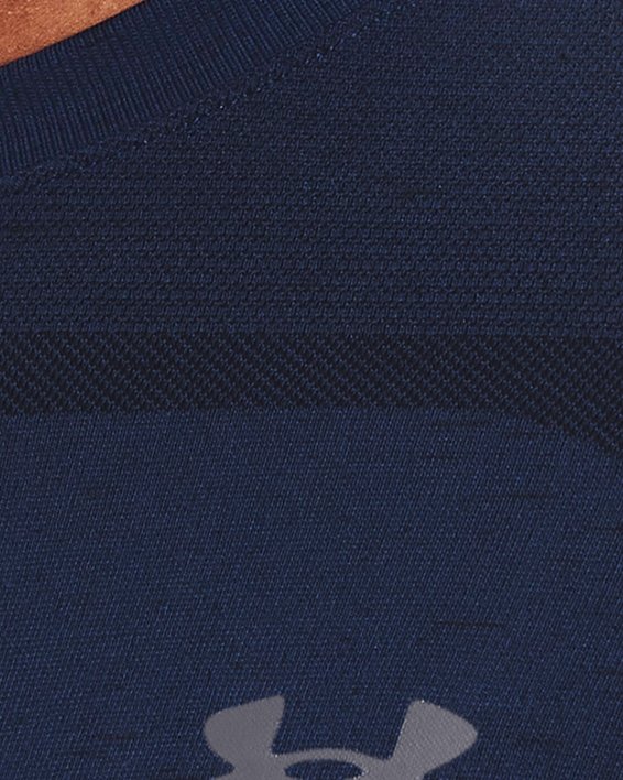 Men's UA Seamless Short Sleeve in Blue image number 3