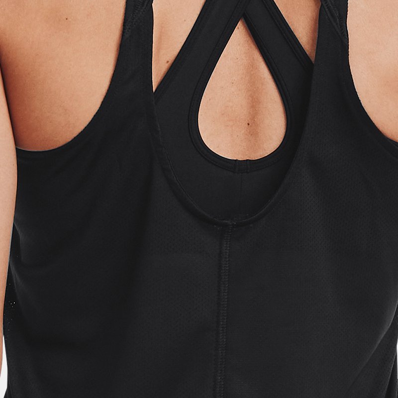 Women's  Under Armour  Fly-By Tank Black / Black / Reflective XS