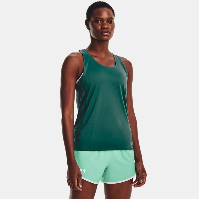 Women's Under Armour Fly-By Tank Coastal Teal / Coastal Teal / Reflective L