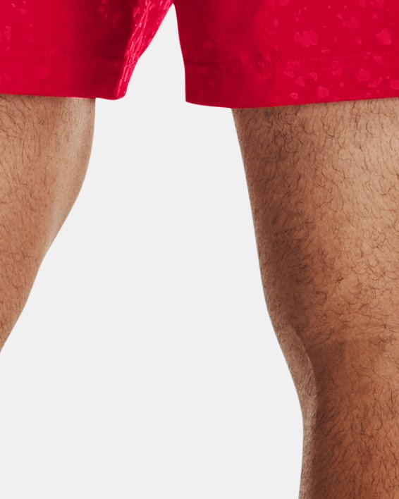 Herren UA Woven Emboss Shorts, Red, pdpMainDesktop image number 1