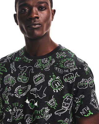 Men's UA Run Your Face Off Print Short Sleeve image number 3