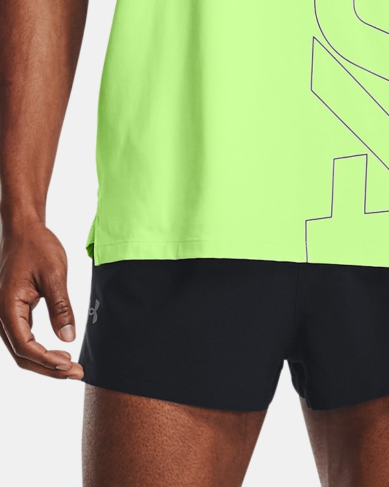 Shorts UA Launch Run Split para Hombre, Black, pdpMainDesktop image number 2
