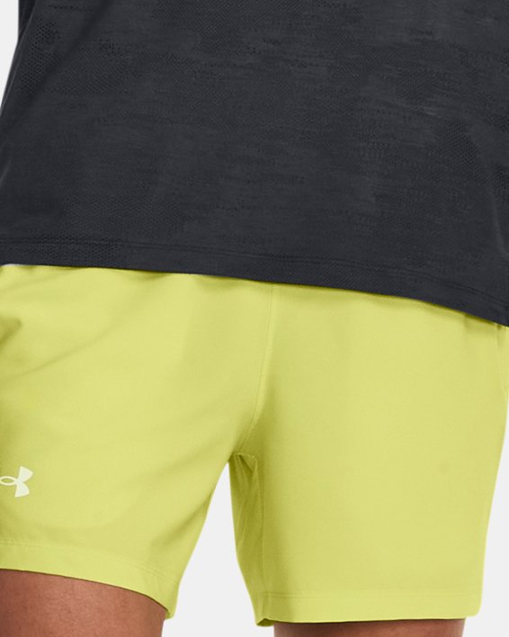 Men's UA Launch Run 5" Shorts, Yellow, pdpMainDesktop image number 2