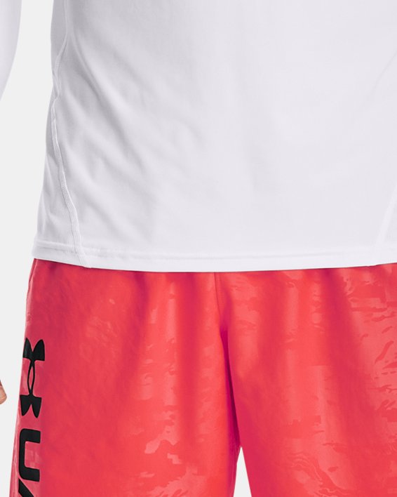 Men's HeatGear® Fitted Long Sleeve, White, pdpMainDesktop image number 2