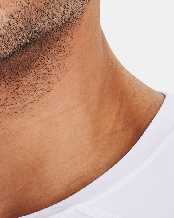 Men's HeatGear® Fitted Long Sleeve, White, pdpMainDesktop image number 4