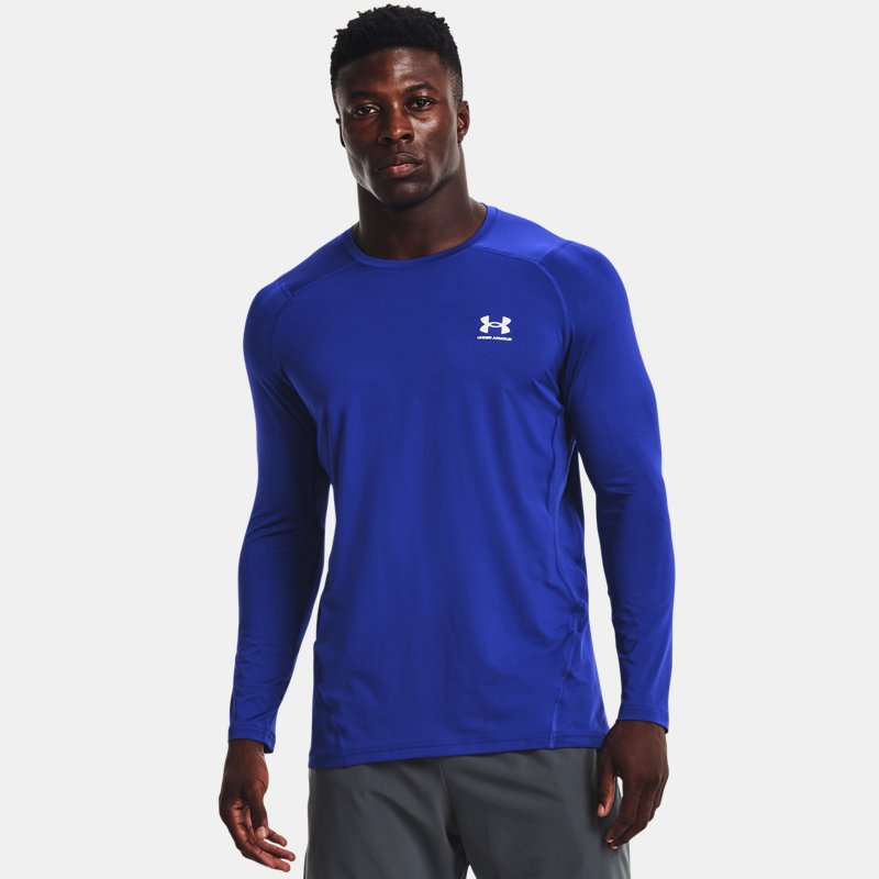 Men's HeatGear® Armour Fitted Long Sleeve Royal / White L