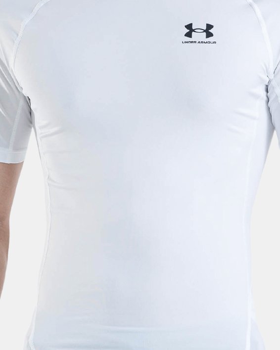 เสื้อแขนสั้น HeatGear® Armour สำหรับผู้ชาย in White image number 0