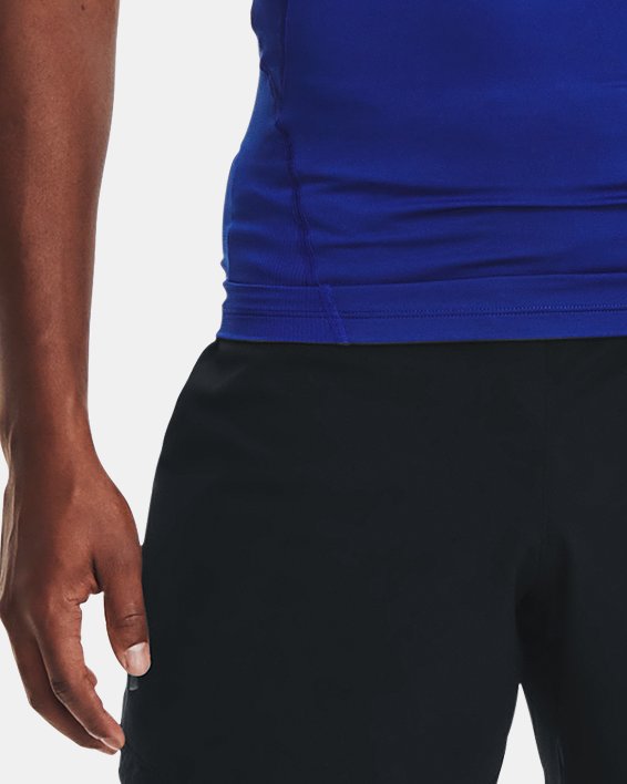 Men's HeatGear® Short Sleeve, Blue, pdpMainDesktop image number 2