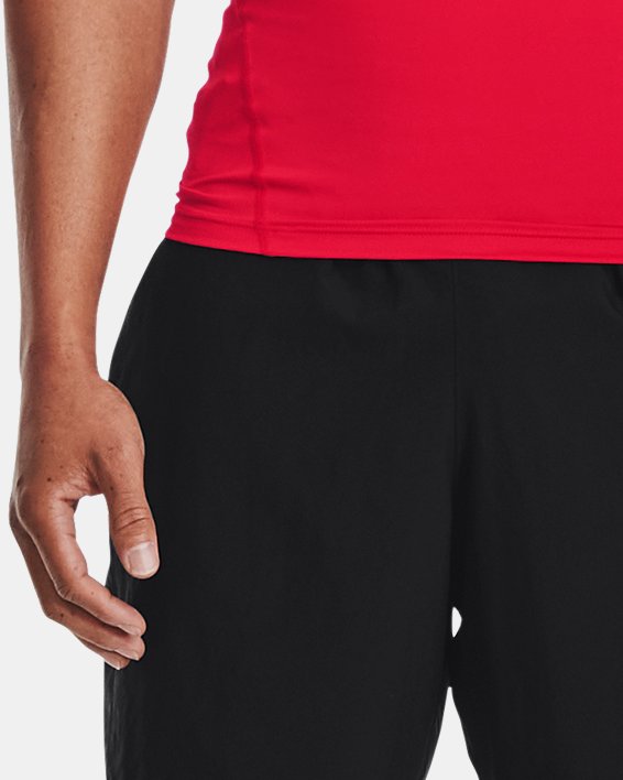 Men's HeatGear® Short Sleeve in Red image number 2