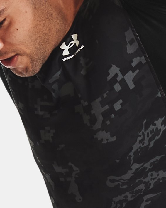 Men's HeatGear® Camo Short Sleeve, Black, pdpMainDesktop image number 3