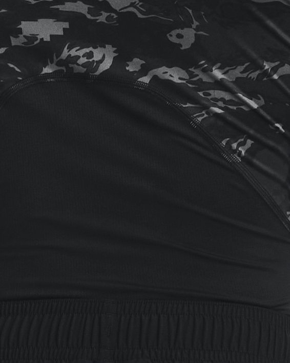 Men's HeatGear® Camo Long Sleeve, Black, pdpMainDesktop image number 1
