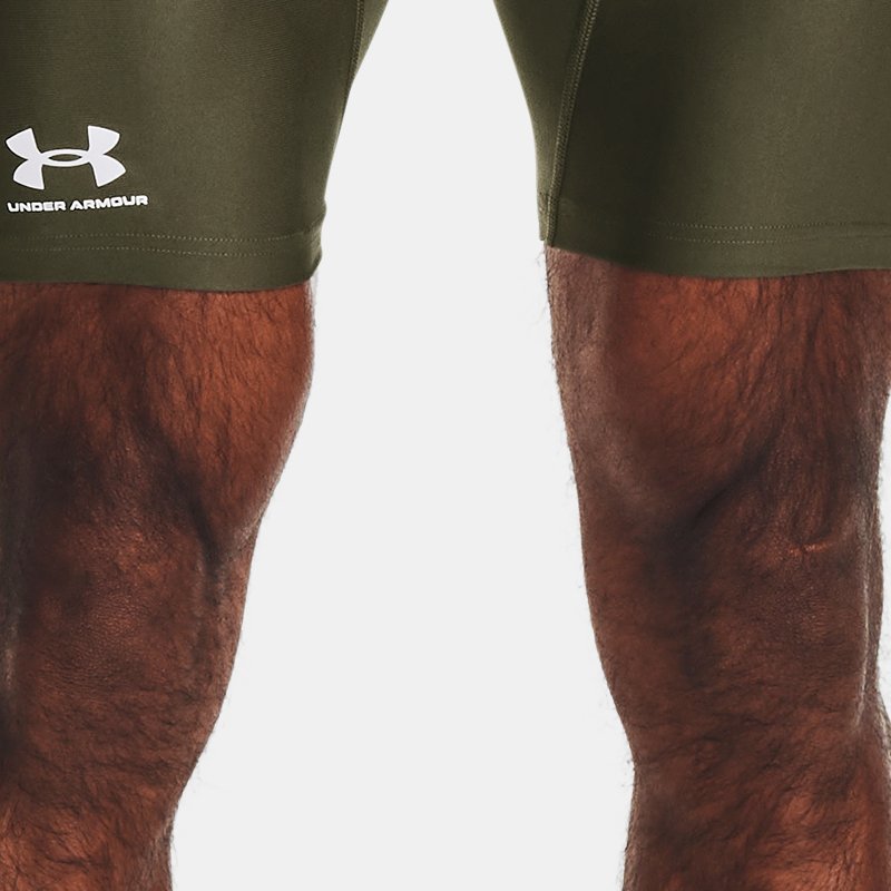 Under Armour Men's HeatGear® Compression Shorts Marine OD Green / White XS
