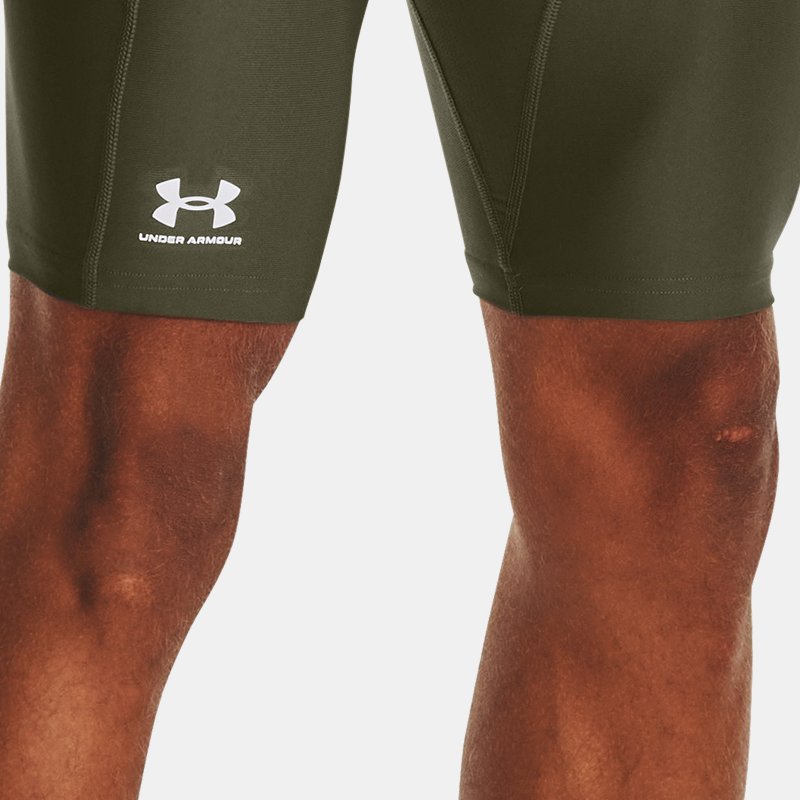 Under Armour Men's HeatGear® Pocket Long Shorts Marine OD Green / White 3XL