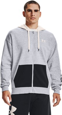 Men's UA Rival Fleece Colorblock Full Zip Hoodie image number 0