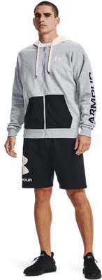 Men's UA Rival Fleece Colorblock Full Zip Hoodie image number 2