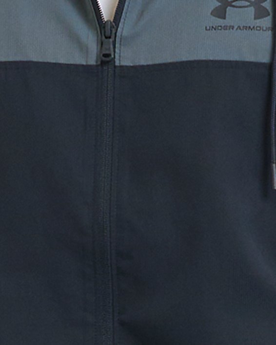 Men's UA Sportstyle Windbreaker Jacket in Black image number 6