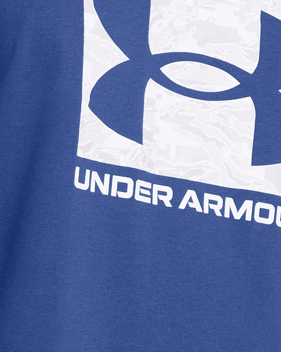 Men's UA ABC Camo Boxed Logo Short Sleeve, Blue, pdpMainDesktop image number 0