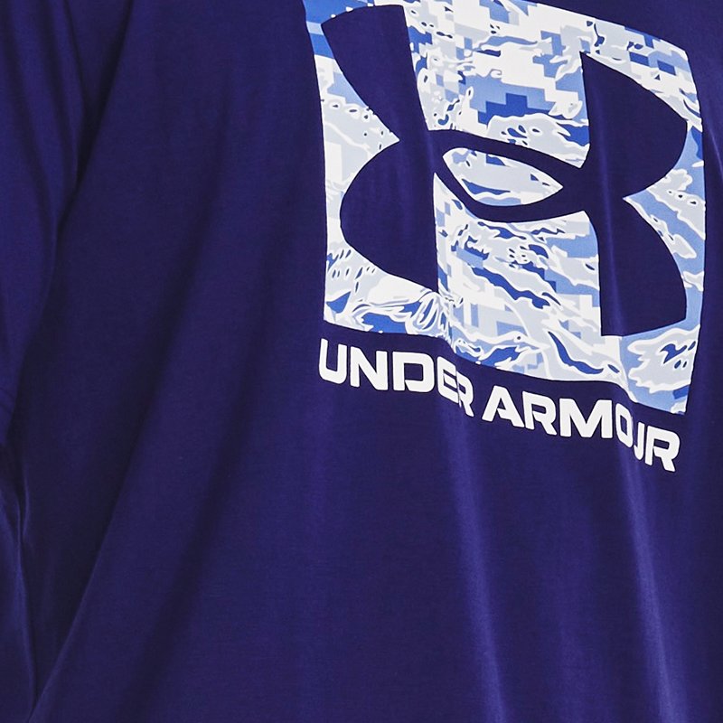 Men's  Under Armour  ABC Camo Boxed Logo Short Sleeve Sonar Blue / Sonar Blue S