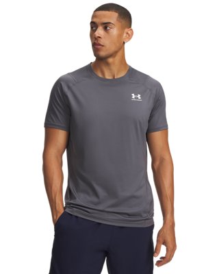 Haut à manches courtes ajusté HeatGear® pour homme Castlerock / Blanc M