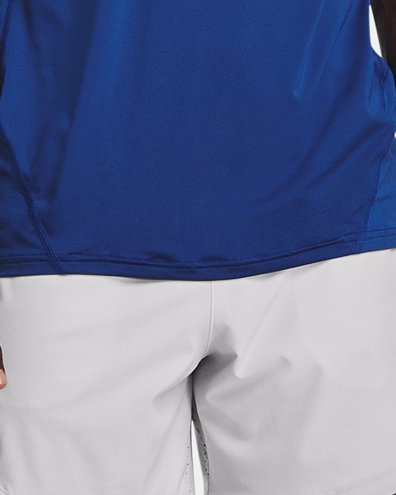 Men's HeatGear® Fitted Short Sleeve, Blue, pdpMainDesktop image number 2