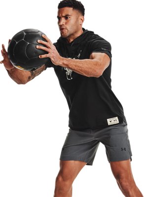 under armour project rock short sleeve hoodie
