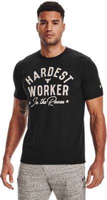 Men's Project Rock Hard Worker Short Sleeve image number 0