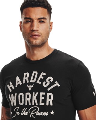 Men's Project Rock Hard Worker Short Sleeve image number 3