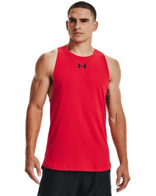 Herren Under Armour Baseline Tanktop aus Baumwolle Rot / Schwarz / Schwarz L