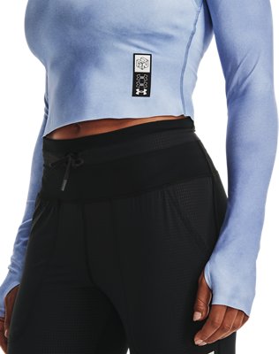 cropped long sleeve running top
