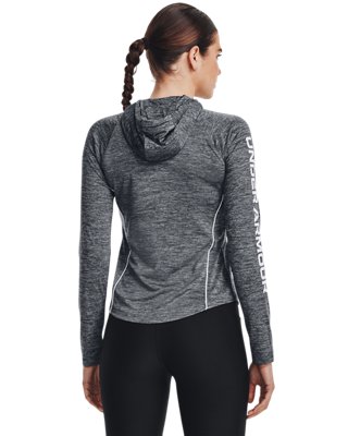 Women's UA Velocity Wordmark Hoodie, Gray, pdpMainDesktop image number 1