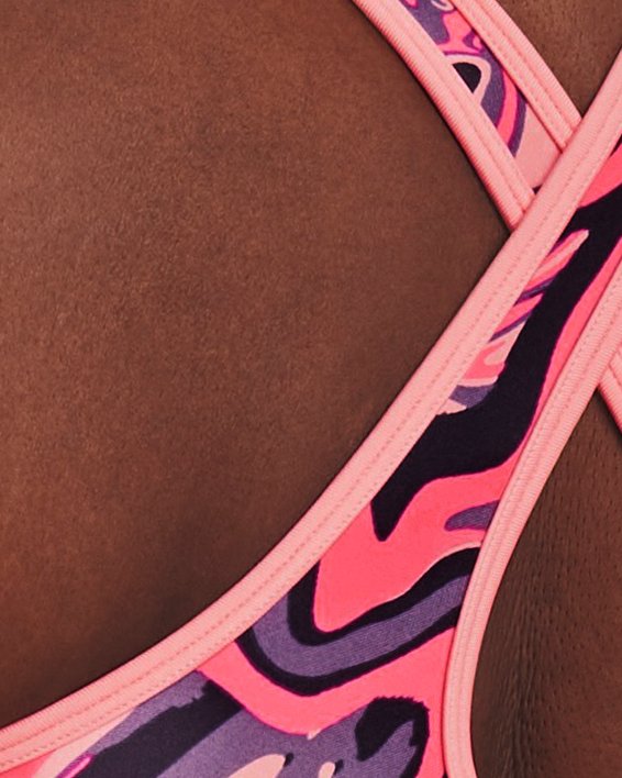 Reggiseno sportivo Armour® Mid Crossback Print da donna, Pink, pdpMainDesktop image number 1