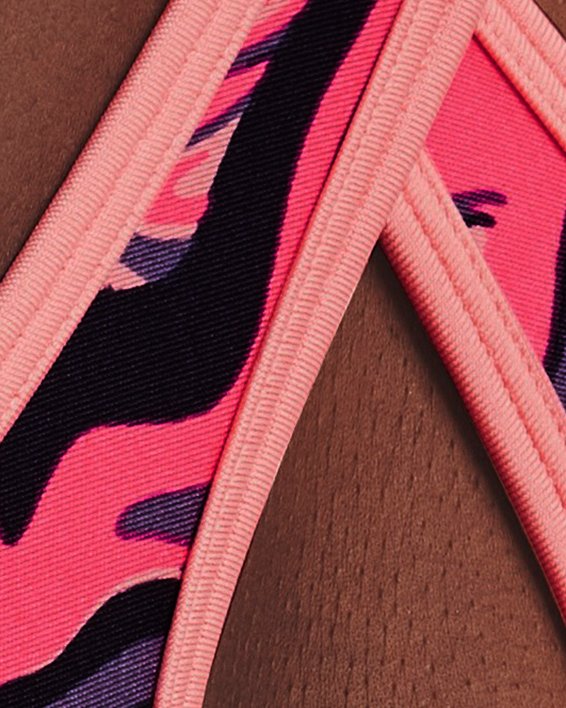 Brassière de sport Armour® Mid Crossback Print pour femme, Pink, pdpMainDesktop image number 2