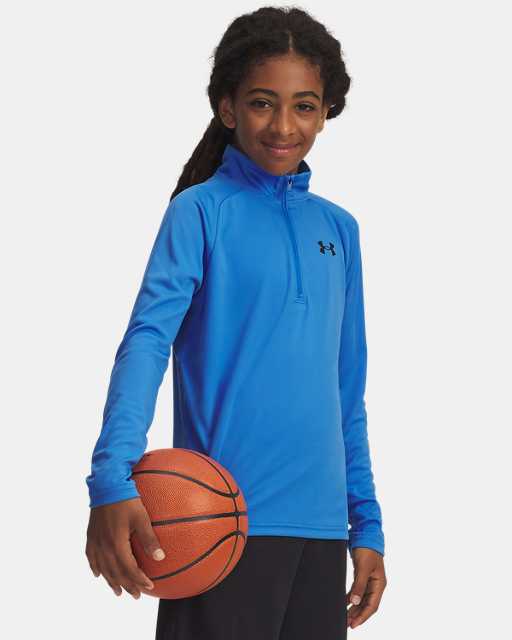 Jongensshirt UA Tech™ 2.0 met korte rits en lange mouwen Jongensshirt UA Tech™ 2.0 met korte rits en lange mouwen