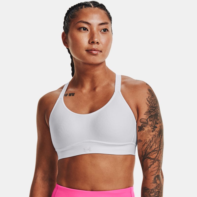 Image of Under Armour Women's Under Armour Infinity Mid Covered Sports Bra White / White / Halo Gray S