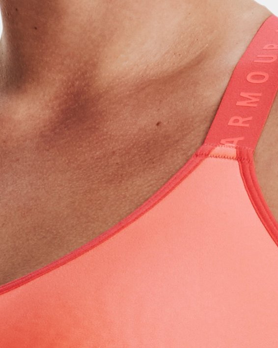 Women's UA Infinity Mid Covered Sports Bra in Orange image number 4