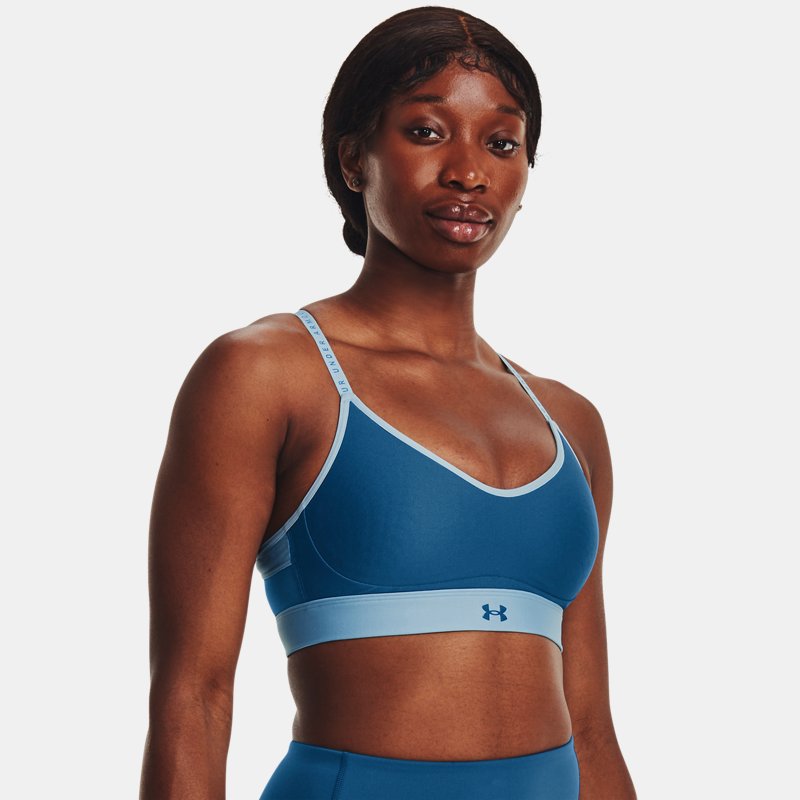 Image of Under Armour Women's Under Armour Infinity Low Covered Sports Bra Varsity Blue / Blizzard / Varsity Blue L